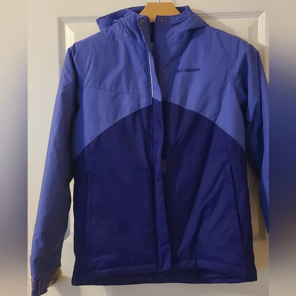 Columbia Girls' Crash Out Snow Jacket in light & dark purple, size Large - Picture 4 of 14